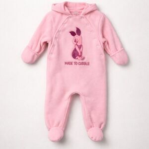 Disney Baby Pink Fleece one piece/snowsuit size 3-6 months EUC